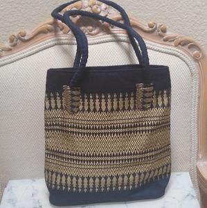 NWOT Vintage Silk Embroidered Tote Bag